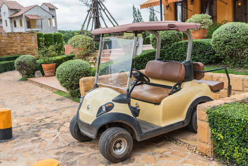 golf cart on golf course